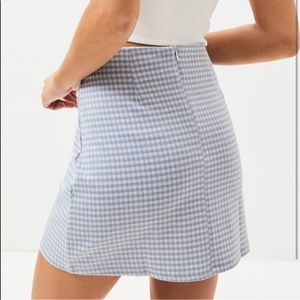 Blue checkered skirt